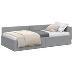 vidaXL Cadre de lit d'angle Gris clair 80 x 200 cm tissu