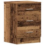 vidaXL Tables de chevet 2 Pièces vieux bois 38x35x55 cm bois d'ingénierie