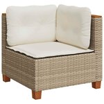 vidaXL Salon de jardin avec coussins 5 Pièces beige résine tressée