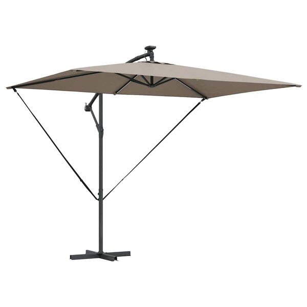 vidaXL Parasol Taupe 294 x 200 x 270 cm Polyester et Aluminium