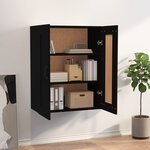 vidaXL Armoire murale suspendue Noir 69 5x32 5x90 cm