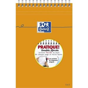 OXFORD Bloc-notes reliure intégrale - Petits carreaux - 160 pages - Orange - 21 cm x 14,8 cm x 0,9 cm