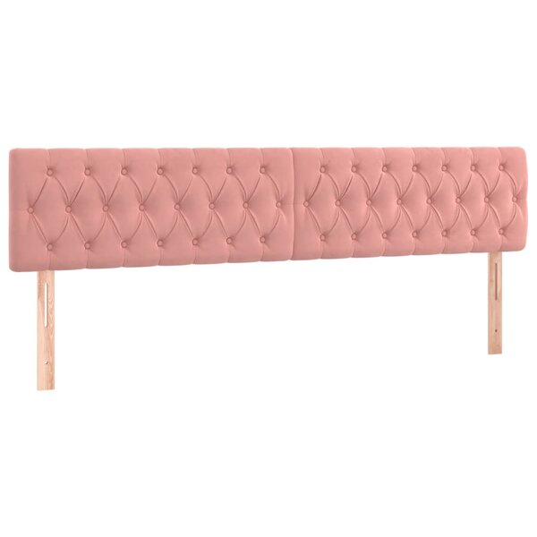 vidaXL Têtes de lit 2 Pièces Rose 90x7x78/88 cm Velours