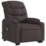 vidaXL Fauteuil inclinable de massage électrique Marron foncé Tissu