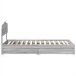 vidaXL Lit de Rangement Gris Sonoma 90 x 200 cm Bois d'ingénierie