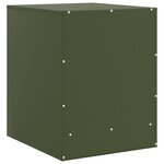 vidaXL Table de chevet vert olive 34 5x39x44 cm acier