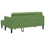 vidaXL Canapé 3 places avec chaise longue en L vert clair 160 cm en velours