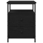Table de chevet vidaXL Noir Chêne 44x45x60 cm Bois d'ingénierie et Acier