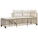 vidaXL Salon de jardin d'angle avec coussins 3Pièces beige résine tressée
