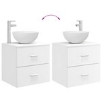 vidaXL Meuble lavabo mural Blanc 49 5 x 35 x 63 cm Bois d'ingénierie