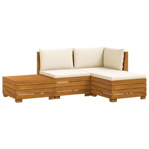 vidaXL Ensemble de canapés d'extérieur avec coussin 4 Pièce Marron
