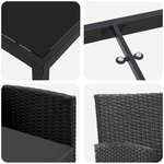 vidaXL Ensemble de salle à manger pour jardin 5 Pièces Noir Poly rotin