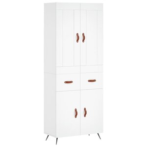 vidaXL Buffet haut Blanc 69 5x34x180 cm Bois d'ingénierie