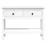 vidaXL Table console Blanc 100x35x75 cm Bois massif de pin