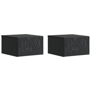 vidaXL Table d'appoint murale 2 pc Noir 34 5 x 33 x 20 cm