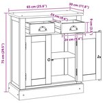 vidaXL Armoire de rangement avec tiroir Naturel 65 x 30 x 75 cm