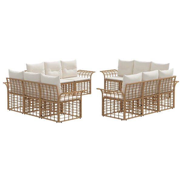 vidaXL Ensemble de canapés d'extérieur 12 Pièces Blanc Naturel et Crème