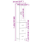 vidaXL Buffet haut Gris béton 34 5x34x180 cm Bois d'ingénierie