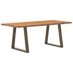 vidaXL Table à manger marron clair bois de chêne massif rectangulaire