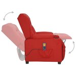 vidaXL Fauteuil de massage Rouge bordeaux Similicuir