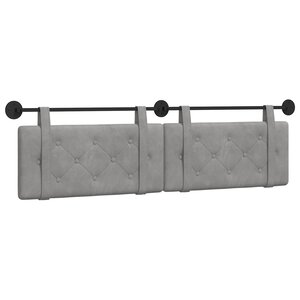 vidaXL Tête de lit suspendue Gris clair Velours