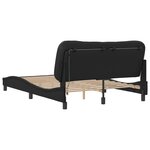 vidaXL Cadre de lit avec LED sans matelas Hvar noir 140x190 cm