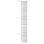 vidaXL Étagère d'angle murale blanc 36 5x36 5x140 cm bois d'ingénierie