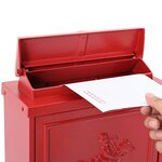 vidaXL Boîte aux lettres murale Rouge 29 x 13 x 41 cm Aluminium coulé