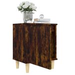 vidaXL Tables de chevet et pieds en bois 2 Pièces Chêne fumé 40x30x50 cm