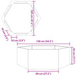 vidaXL Jardinière blanc hexagone 138x120x45 cm acier