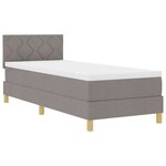 vidaXL Lit à Sommier avec Matelas Taupe 80x200 cm Tissu