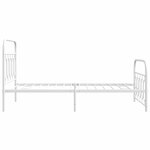 vidaXL Cadre de lit métal avec tête de lit/pied de lit blanc 100x190cm