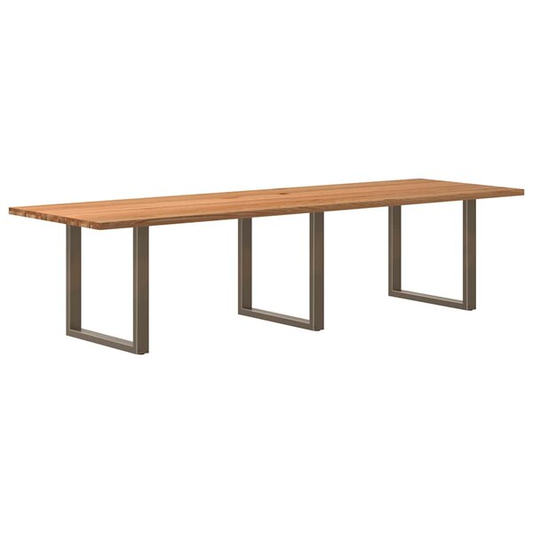 vidaXL Table à manger marron clair bois de chêne massif rectangulaire
