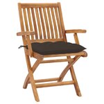 vidaXL Chaises pliables de jardin avec coussins lot de 8 Teck solide