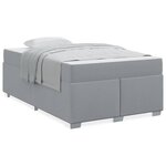 vidaXL Cadre de lit Gris clair 120 x 200 cm tissu