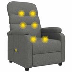 vidaXL Fauteuil de massage Gris foncé Tissu