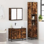 vidaXL Ensemble de meubles de salle de bain 3 Pièces Chêne fumé