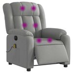 vidaXL Fauteuil de massage inclinable électrique gris clair tissu