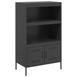vidaXL Buffet haut noir 68x39x113 cm acier