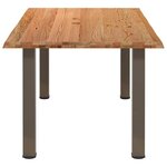 vidaXL Table à manger bord naturel bois massif chêne rectangulaire