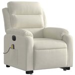 vidaXL Fauteuil inclinable de massage électrique crème velours