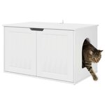 vidaXL Maison pour chat Blanc Brillant 85 x 55 x 53 5 cm