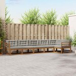 vidaXL Ensemble de canapés d'extérieur 6 Pièces Naturel et gris clair