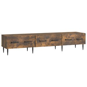 vidaXL Meuble TV Chêne fumé 147 x 34 5 x 30 cm Bois d'ingénierie