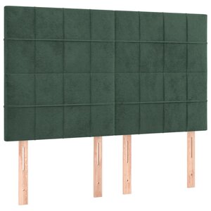 vidaXL Tête de lit Vert foncé 144 x 5 x 118/128 cm Velours