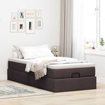 vidaXL Cadre de lit ottoman avec matelas marron foncé 90x200 cm tissu