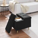 vidaXL Pouf de rangement avec coussin Noir 60 x 60 x 45 cm Velours
