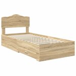 vidaXL Cadre de lit Chêne Sonoma 90 x 190 cm Bois d'ingénierie