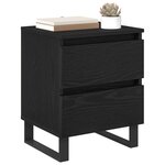vidaXL Cabinet de chevet avec tiroir 2 Pièces Chêne noir 40 x 35 x 50 cm