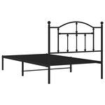 vidaXL Cadre de lit métal sans matelas avec tête de lit noir 100x190cm